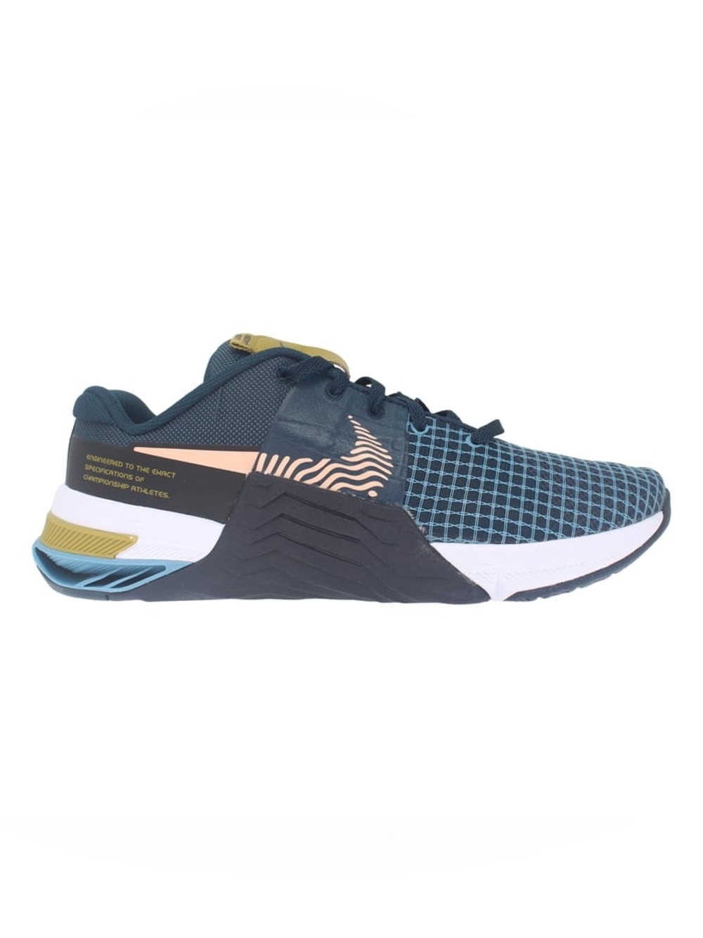 Nike Metcon 8, Men's Cross Trainer, Armory Navy Arctic Orange Obsidian Sneakers